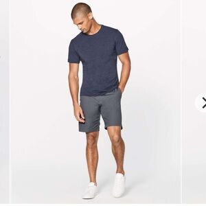 [36] Lululemon Front Flat Casual Commission Short Dark Grey Back Zipper Pocket